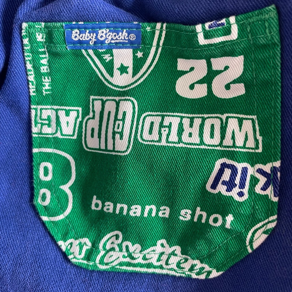 Vintage Baby B’gosh Blue Pants with Soccer Motif - Picture 3 of 5